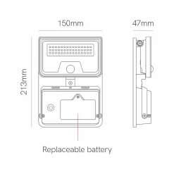 Sky Solar Sensor - Lampe solaire LED avec détecteur mouvement et de crépuscule, 8 W, 1 600 lm, 4000K, IP54 - Beneito Faure - Noir