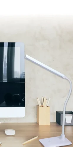 SLIM: Lampe de bureau LED 510 lumen,6W, interrupteur tactile, blanc