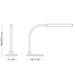 SLIM: Lampe de bureau LED 510 lumen, 6W, interrupteur tactile, noir