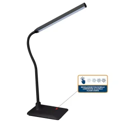 SLIM: Lampe de bureau LED 510 lumen, 6W, interrupteur tactile, noir
