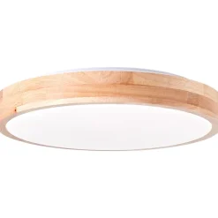 SLIMLINE BOIS Plafonnier bois clair/blanc LED intégrée 14W métal/bois/plastique ampoule incluse