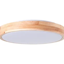 SLIMLINE BOIS Plafonnier bois clair/blanc LED intégrée 14W métal/bois/plastique ampoule incluse