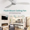 Sofucor Ventilateur de plafond de 132 cm, Télécommande Sans lumière Argent et gris