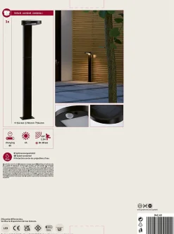 Solar Borne lumineuse LED Ryse Détecteur de mouvement IP44 3000K 30lm Anthracite