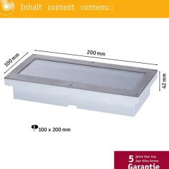 Solar Encastré de sol LED Aron Détecteur de mouvement IP67 3000K 40lm Blanc