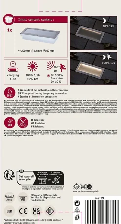 Solar Encastré de sol LED Aron Détecteur de mouvement IP67 3000K 40lm Blanc