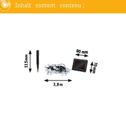 Solar Guirlande LED Soala IP44 3000K 30x3lm Noir