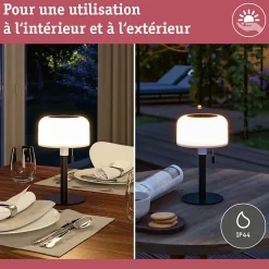 Solar Luminaire rechargeable Bartja IP44 gradable 2700K Noir