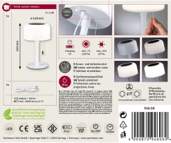 Solar Luminaire rechargeable Bartja IP44 gradable 2700K Blanc