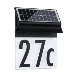 Solar Numéro de maison lumineux LED Neda IP44 3000K 14lm Noir
