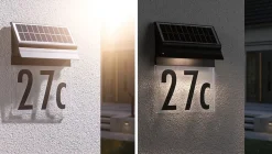 Solar Numéro de maison lumineux LED Neda IP44 3000K 14lm Noir