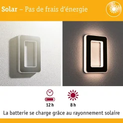 Solar Numéro de maison lumineux LED avec batterie interchangeable Numéro 0 IP44 3000K 6lm Noir