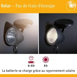 Solar Spot LED Solena IP44 3000K 2lm Noir