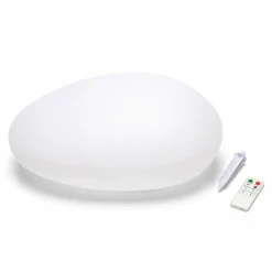 SOLAR STONE: Pierre lumineuse LED (blanc + RGB) à recharge solaire. Avec télécommande