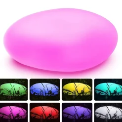 SOLAR STONE: Pierre lumineuse LED (blanc + RGB) à recharge solaire. Avec télécommande