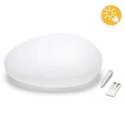 SOLAR STONE: Pierre lumineuse LED (blanc + RGB) à recharge solaire. Avec télécommande