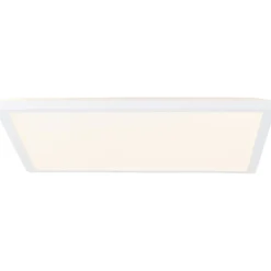 SORELL plafonnier carré blanc LED intégrée 24W plastique - dim.42x42cm - ampoule incluse