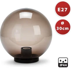 Sphère d'extérieur en PMMA, 300mm, E27, fumée