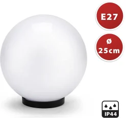 Sphère d'extérieur en PMMA, 250mm, E27, blanche