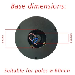 Sphère d'extérieur en PMMA, 400mm, E27, fumée