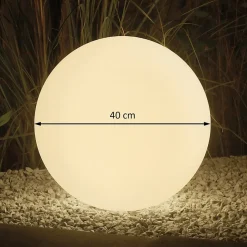 Sphère LED RGB rechargeable solaire 40cm. Avec télécommande