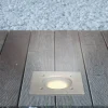Spot à encastrer d'extérieur carré gris chromé LED integrée 230lm IP67 blanc chaud Eglo, Lamedo