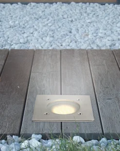 Spot à encastrer d'extérieur carré gris chromé LED integrée 230lm IP67 blanc chaud Eglo, Lamedo