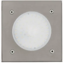 Spot à encastrer d'extérieur carré gris chromé LED integrée 230lm IP67 blanc chaud Eglo, Lamedo