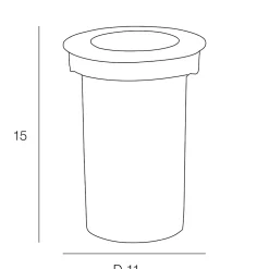 Spot à encastrer Dig Corep GU10 IP67 35W H.15 x Ø11 cm