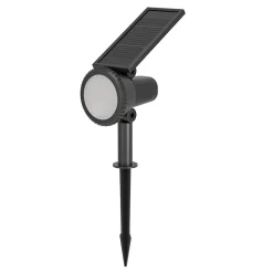 Spot à piquer d'extérieur solaire Sambuco LED integrée noir dimmable IP44 3W 230lm Eglo