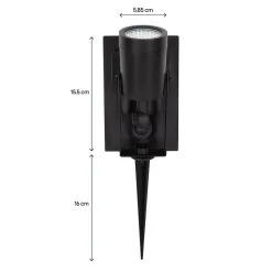 Spot à piquer extérieur solaire LED intégrée Adjuma noir 190lm 2,8W IP44 GoodHome