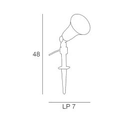Spot à piquer extérieur Spike Little Garden E27 12W 960lm H.48 x P.7 cm