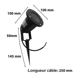 Spot à Piquer LED Extérieur IP65 pour Ampoule GU10 - SILAMP