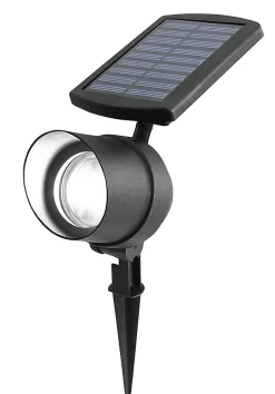 Spot à piquer solaire Bridger LED intégrée 40lm 0.5W IP44 GoodHome noir