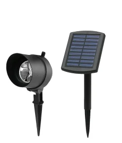 Spot à piquer solaire Bridger LED intégrée 40lm 0.5W IP44 GoodHome noir