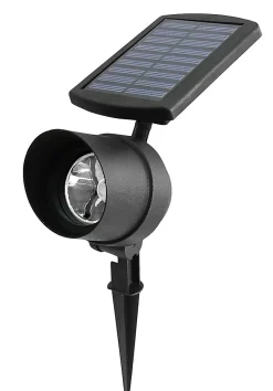 Spot à piquer solaire Bridger LED intégrée 40lm 0.5W IP44 GoodHome noir