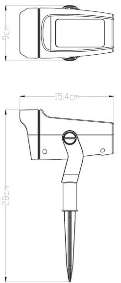 Spot à piquer solaire Spike LED intégrée 15lm 0.2W IP44 OPP noir