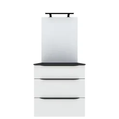 Spot applique de salle de bains LED IP44 noir en plastique l.60 cm, Pamili