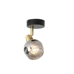 Spot Art déco doré avec verre fumé - Vidro