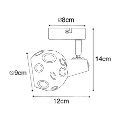 Spot Art déco doré avec verre fumé - Vidro