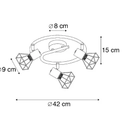 Spot Art Déco en laiton réglable et inclinable 3 lumières - Mosh