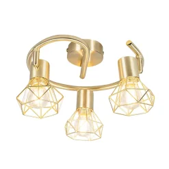 Spot Art Déco en laiton réglable et inclinable 3 lumières - Mosh