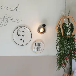 Spot Art Déco noir avec verre fumé - Vidro