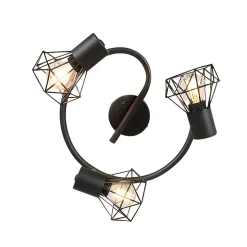 Spot Art Déco noir orientable 3 lumières - Mosh