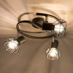 Spot Art Déco noir orientable 3 lumières - Mosh