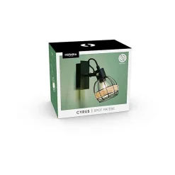 Spot Cyrus en métal et rotin Ostaria