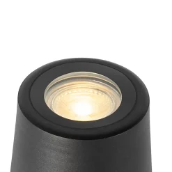 Spot de jardin moderne noir rond IP65 - Lennard