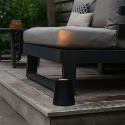 Spot de jardin moderne noir rond IP65 - Lennard