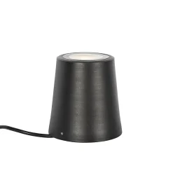 Spot de jardin moderne noir rond IP65 - Lennard