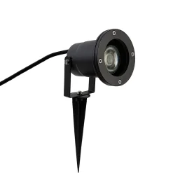 Spot de jardin noir avec cordon et prise 230 cm IP65 - Basic